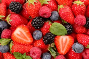 assorted of berries fruits- top view